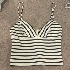 Nicholas striped cropped top